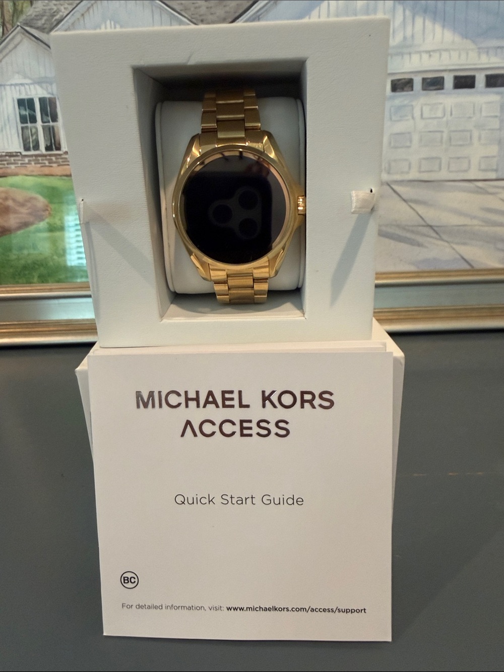 Michael Kors Gold-Tone Smartwatch with Metal Bracelet